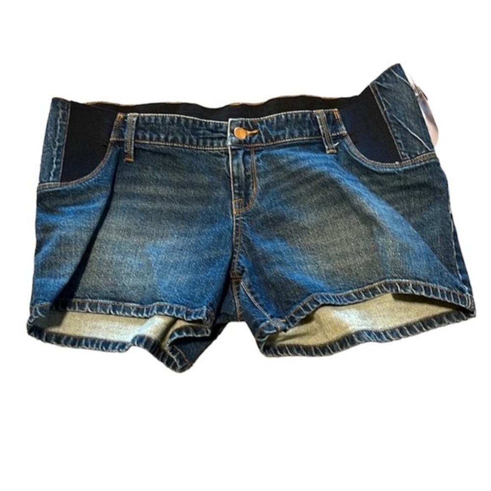 New Isabel Maternity Women’s Midi Jean Denim Shorts Size 12